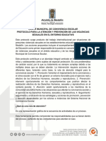 Protocolo para La Atención y Prevención de Las VS en El Entorno Educativo