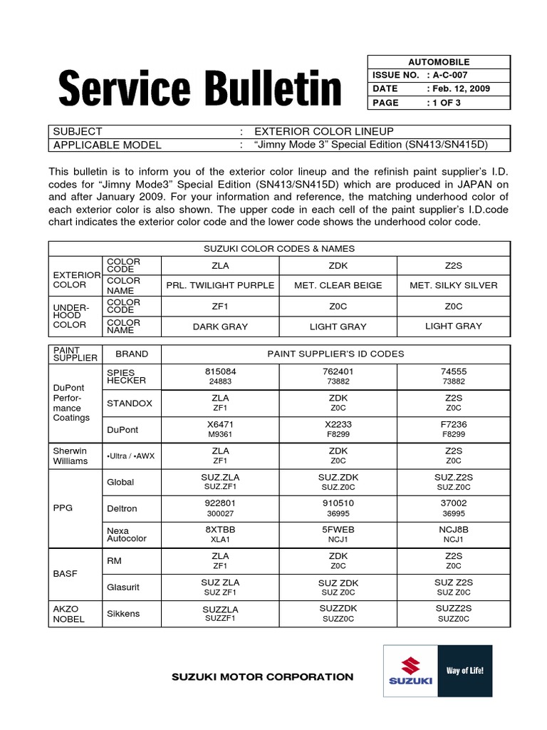 AC007 Jimny Mode3 Body Color PDF Publicly Traded Companies Of The