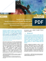 Brief Inputs For The Report On Sexual Orientation and Gender Identity and Peace and Security en