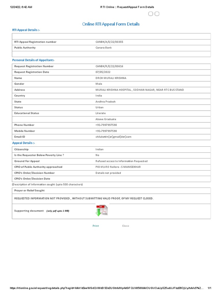 Rti online request appeal form details pdf