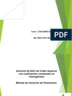 Edo de Orden Superior No Homogéneas-Variación de Parámetros