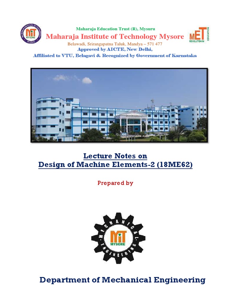 Design of Machine Elements-2 Notes | PDF | Belt (Mechanical) | Bending