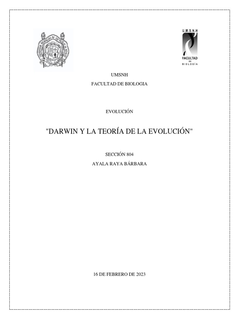Darwin y la Teoría de la Evolución | PDF | Evolución | Charles Darwin