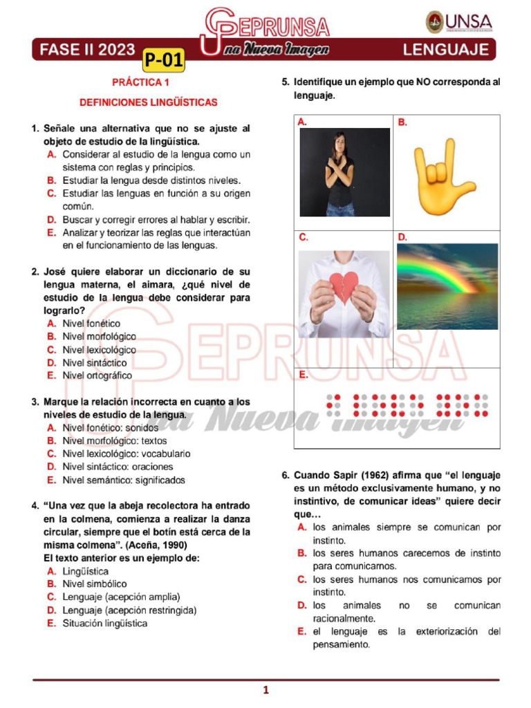 P - 01 Lenguaje Ceprunsa 2da Fase | PDF