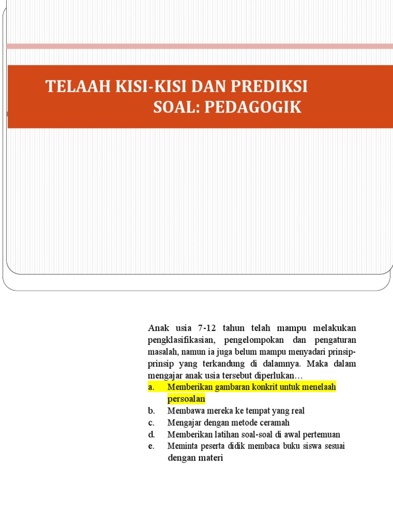 Wajib Dikuasai! Soal Pilihan Ganda TAM Pedagogik SKI Hari 9 dan 10 PPG Daljab 2025