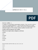 Regras para uso do C e Ç no Português