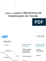 Estabilidade de Taludes - Tipos de Movimentos de Massas em Taludes