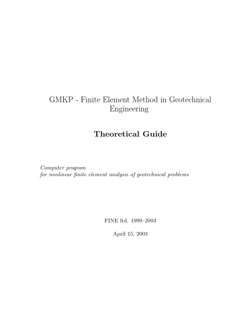 T08 Geo FEM EN | PDF | Finite Element Method | Geotechnical Engineering