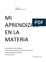 Mi Aprendizaje Sobre La Materia