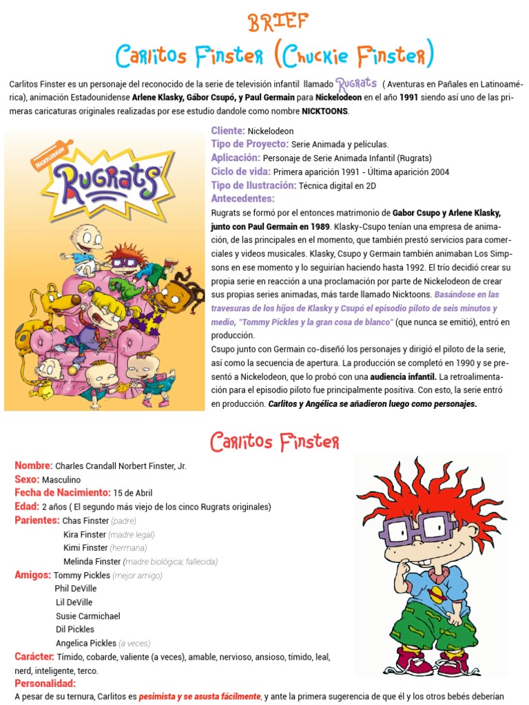 Carlitos Finster, el cobarde de Rugrats | PDF