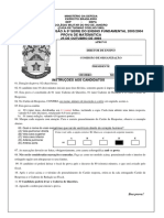 Concurso de admissão à 5a série do ensino fundamental 2003/2004 - Prova de matemática do Colégio Militar do Rio de Janeiro