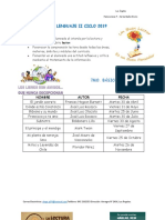 Plan lector Lenguaje II Ciclo 2019 Escuela Almagro