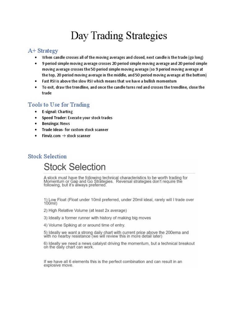 Day Trading Strategies | PDF | Business | Finance & Money Management