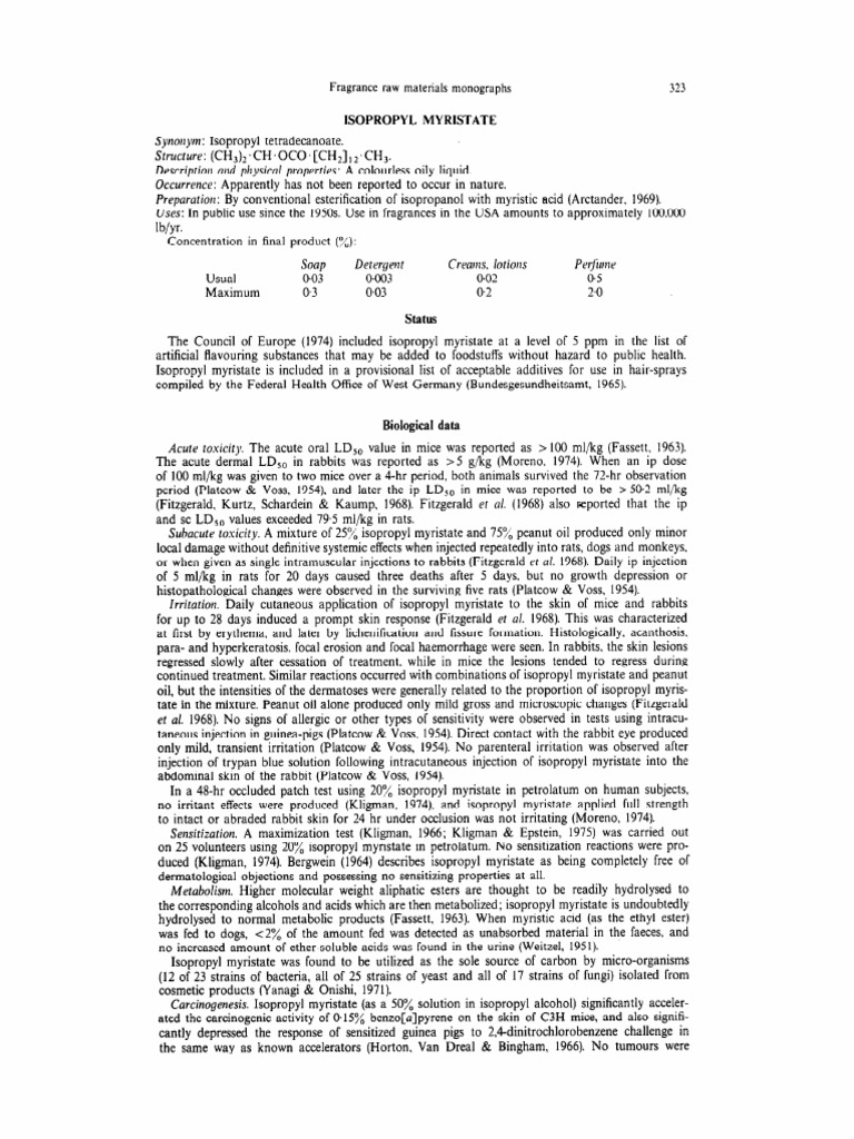 Monographs On Fragrance Raw Materials Isopropyl Myristate PDF