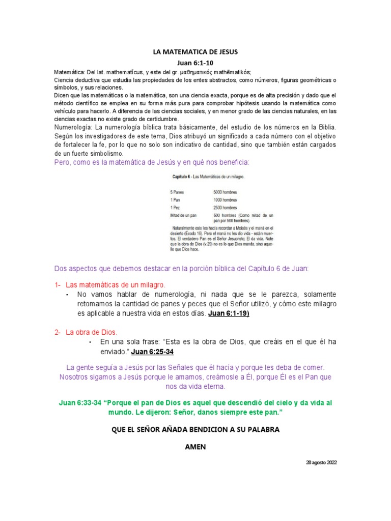 Las Matematicas de Jesus | PDF