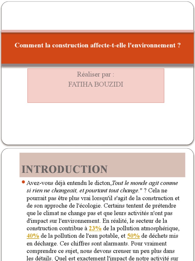 Impact de la construction sur l'environnement | PDF | Pollution de l ...