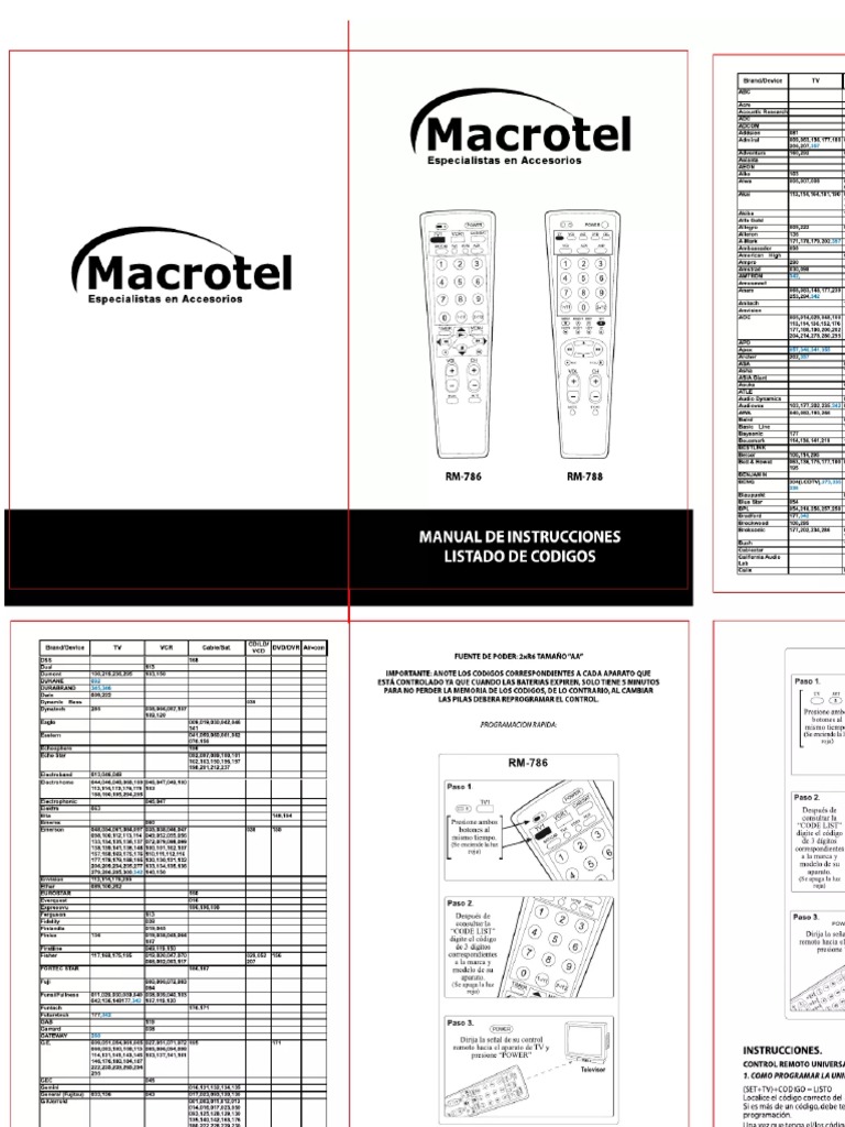 Manual Macrotel RM-786 (1 Páginas) | PDF