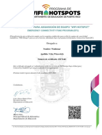 Certificación para Adquisición de Equipo "Wifi Hotspot": Emergency Connectivity Fund Program (Efc)