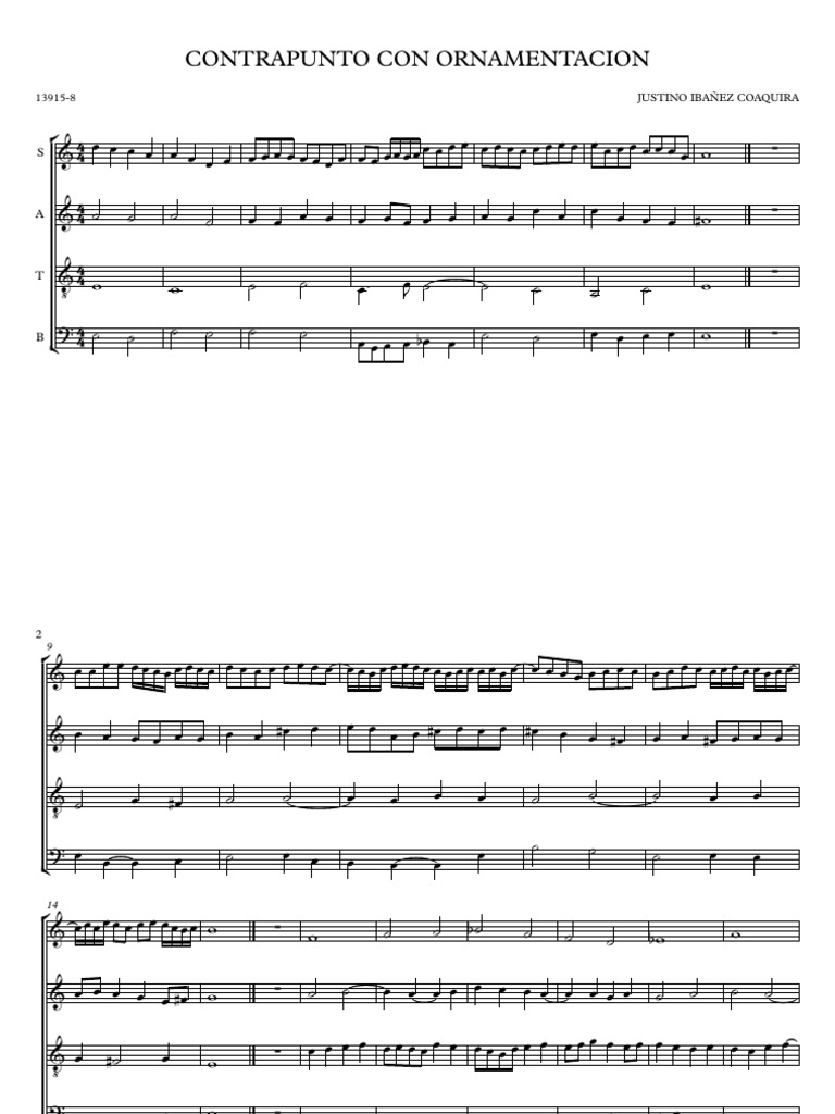 Contrapunto Con Ornamentacion Partitura Completa Pdf