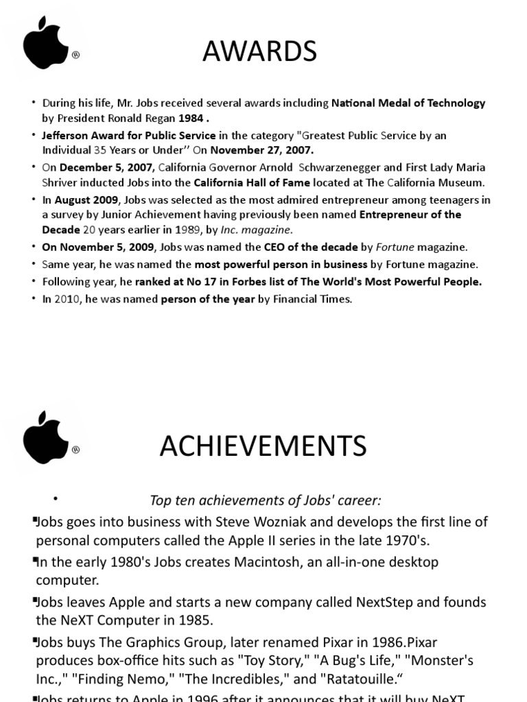 Awards & AchievementsSteve Jobs PDF