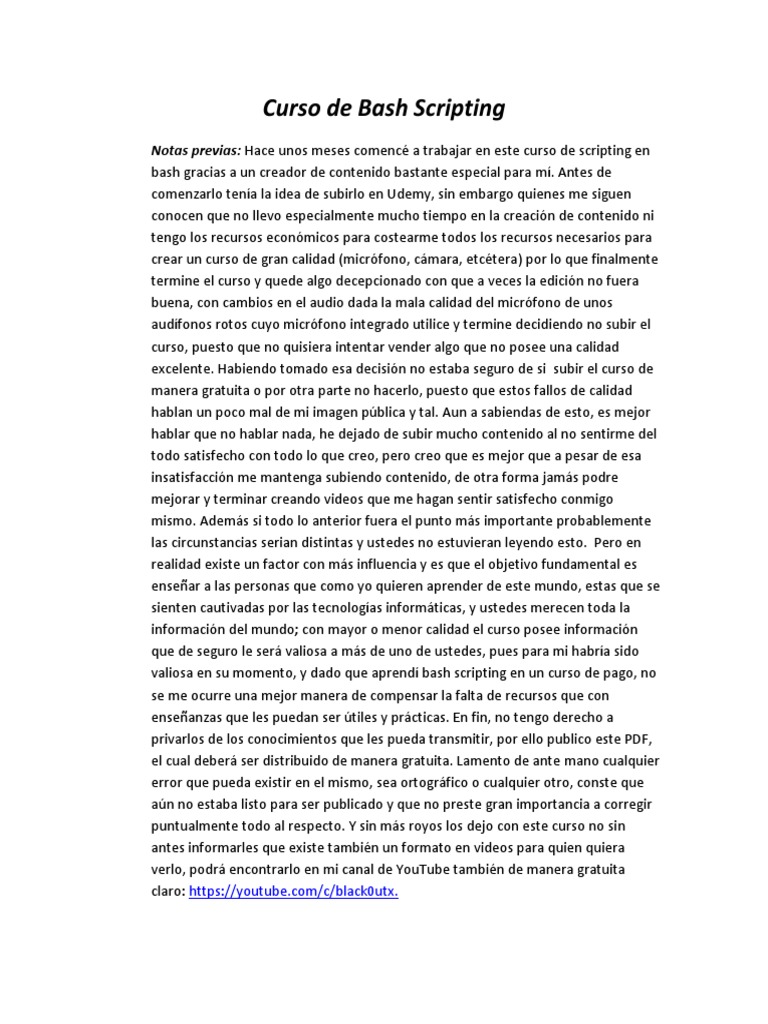 Curso de Bash Scripting | PDF | Archivo de computadora | Sistema de ...