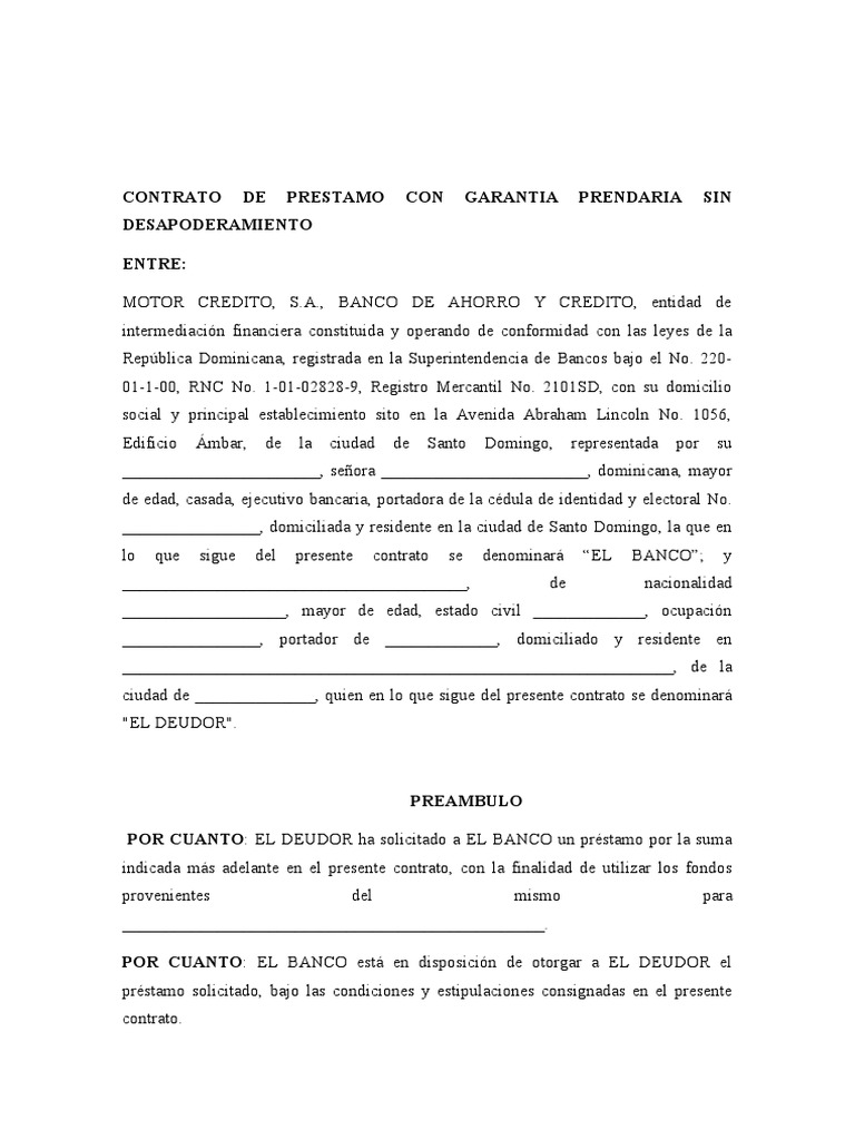 Préstamo con Garantía Prendaria | PDF | Pagos | Seguro