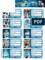 Etiquetas Escolares Seleccion Argentina Futbol Editables Gratis