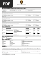 San Antonio Police Department Police Report On The Arrest of Daniel Pentkowski.