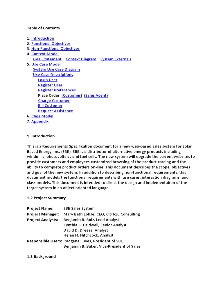 Requirement Specification Document PDF Use Case Credit Card