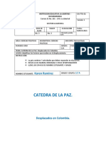 Karen Ramirez - Periodo Uno Guia Tres Grado 11 Catedra de La Paz Desplazados en Colombia C. P 2