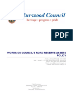 Works On Councils Road Reserve Assets Policy Adopted by Council 27 October 2014