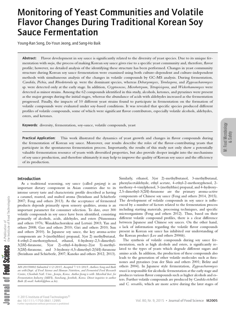 Monitoring of Yeast Communities and Volatile Flavor Changes During