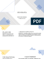 Uso Racional de Energia Plano de Retomada 1 Bimestre Geografia