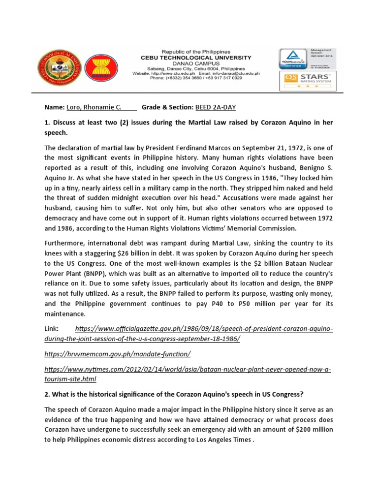 Readings in Philippine History | PDF | Corazon Aquino | Philippines