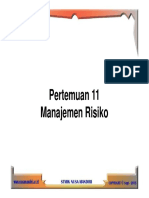 Pertemuan 11 Manajemen Risiko