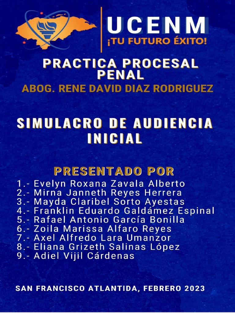 Acta de Audiencia Inicial Penal Honduras | PDF | Mandato | Derecho penal