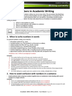 WC - Numbers in Academic Writing