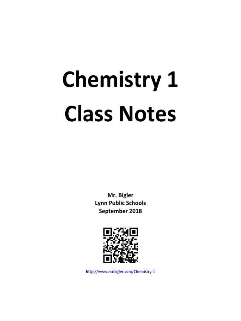 Notes Chemistry 1 1 100 | PDF | Chemical Reactions | Chemistry