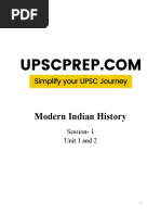 Unit 1 & 2-Modern Indian History MCQs