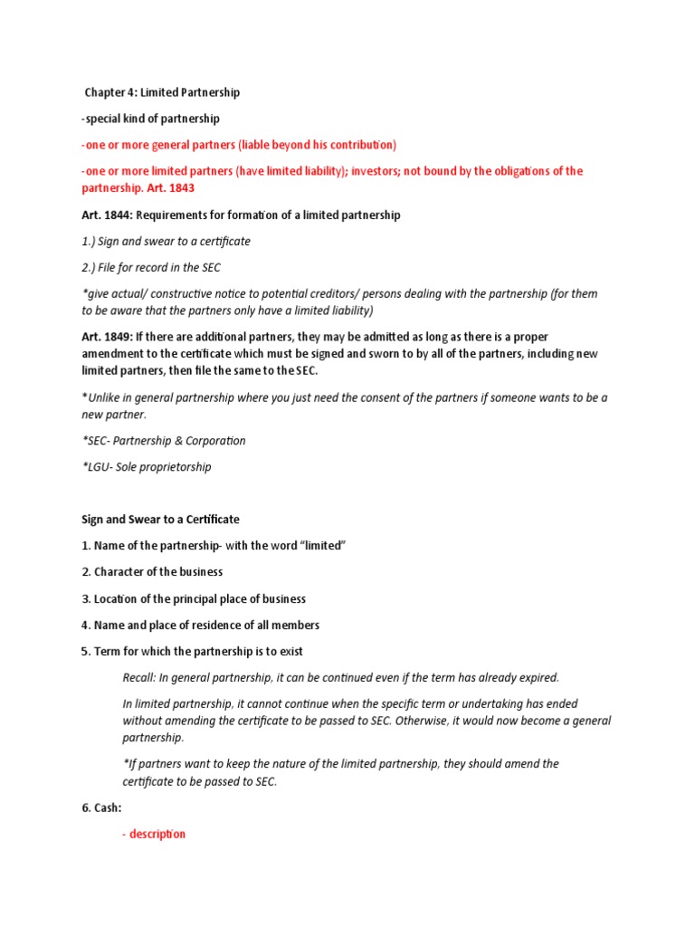 Understanding Limited Partnerships | PDF | Limited Partnership ...