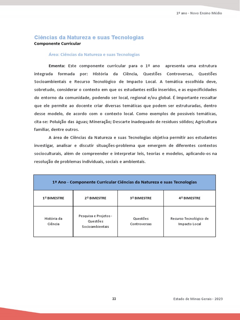 Ciências da Natureza no 1º Ano do EM | PDF | Science | Ciências naturais