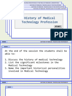 Student Handout History of Medical Technology Profession