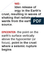 Definition of Terms-Earthquake