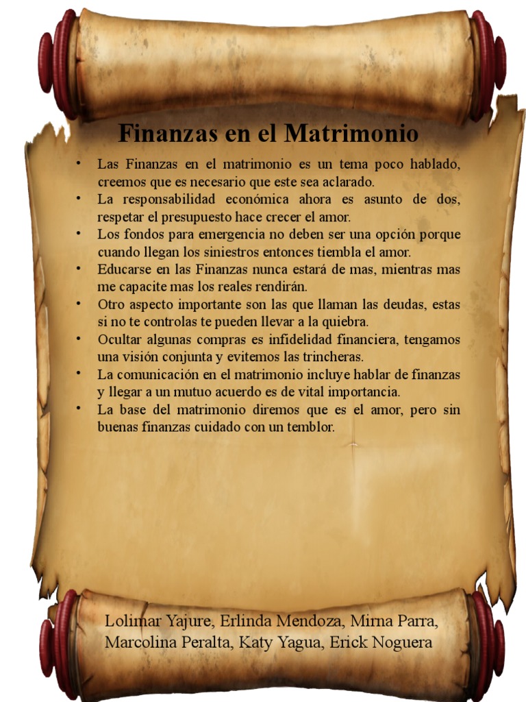 Finanzas y Amor en el Matrimonio | PDF
