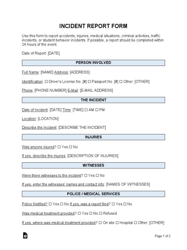 Incident Report Template | PDF