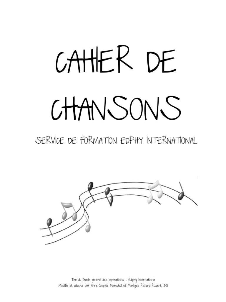Page De Garde Cahier Du Jour Opera Cahier de Chansons | PDF