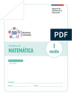Prueba Matematica Monitoreo 2022 I MEDIO