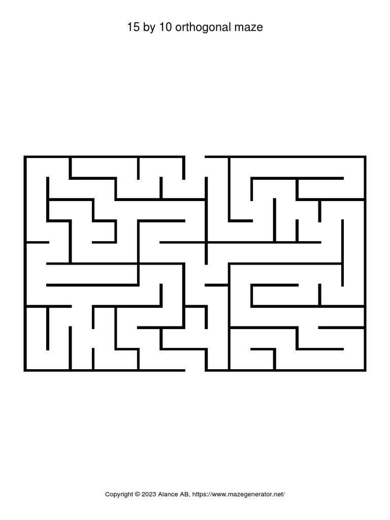 15 by 10 Orthogonal Maze PDF