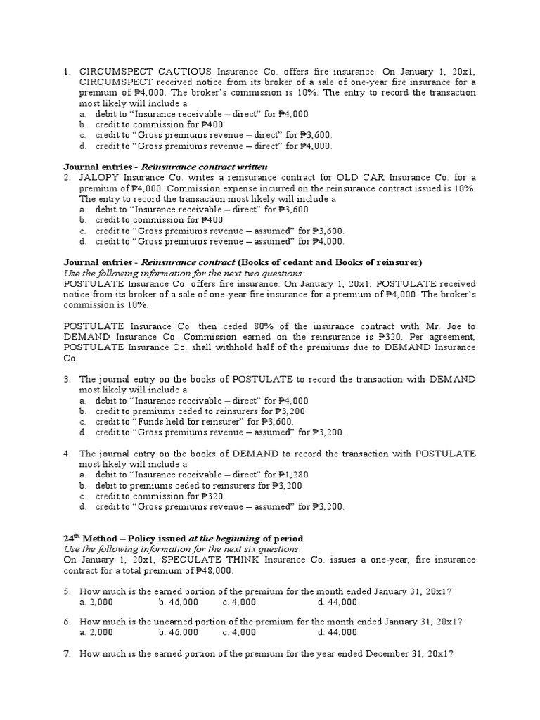 Insurance Contract PDF Insurance Reinsurance
