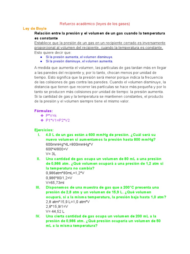 Ejercicios Resueltos Leyes de Gases | PDF | Gases | Temperatura